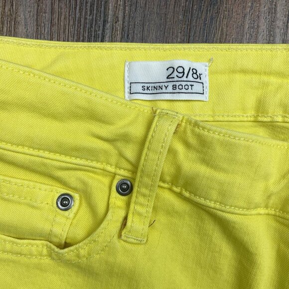 GAP 1969 Skinny Boot Women's Jeans Size 29/8R Medium Citrine Wash Yellow - Picture 5 of 10